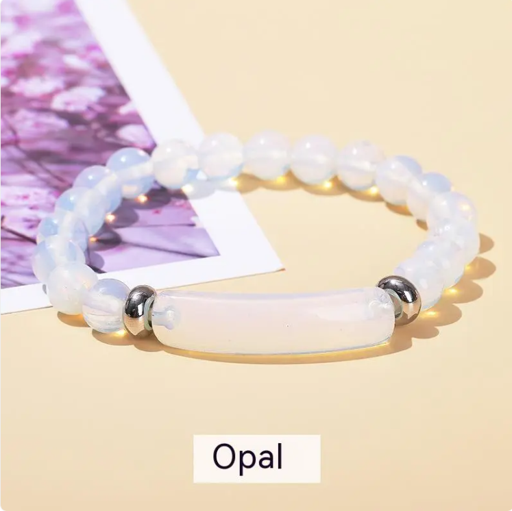 Natural Stone & Crystal Bead Bracelet