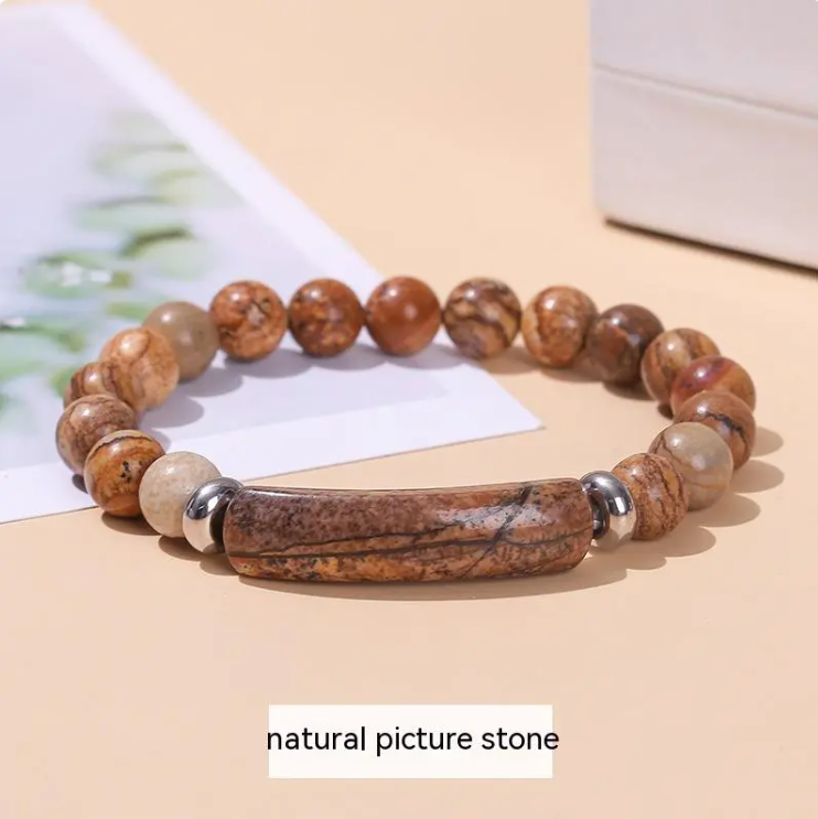 Natural Stone & Crystal Bead Bracelet