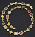 Gold-Plated Hip-Hop Gemstone Necklace