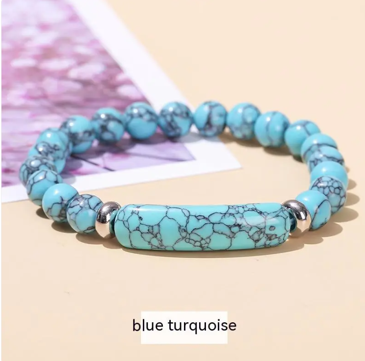 Natural Stone & Crystal Bead Bracelet